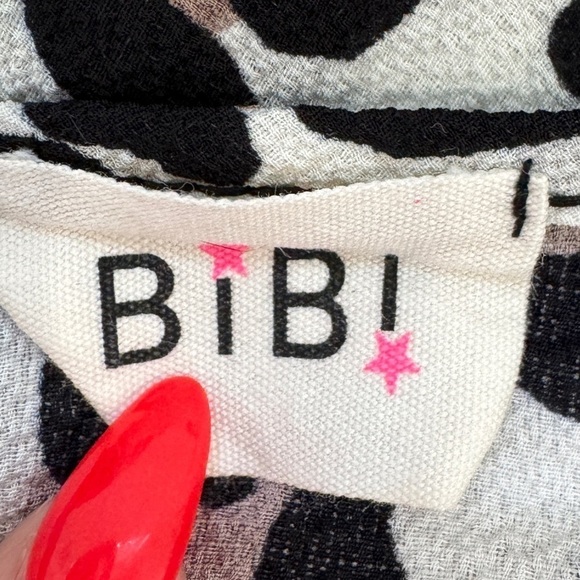 BiBi Front Open Leopard Print Short Sleeve Cardigan (S) - Picture 6 of 7